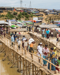Makeshift bridge in the camp, Bangladesh