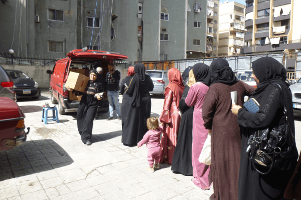 Immer mehr libanesische Familien versorgt Cap Anamur mit Lebensmittelpaketen